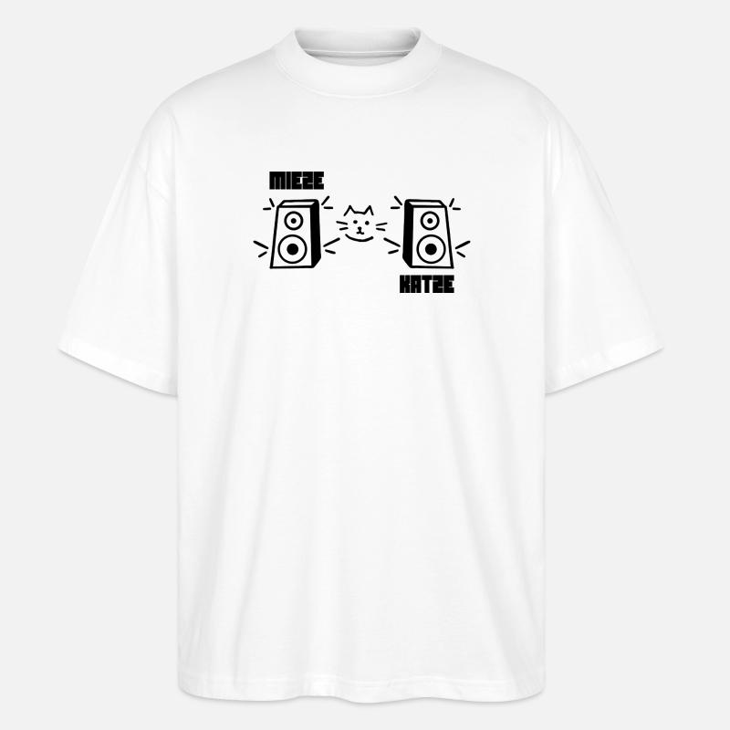 Mieze Katze Rave Techno - Stanley/Stella Oversized Unisex Bio T-Shirt Blaster 2.0 - Weiß