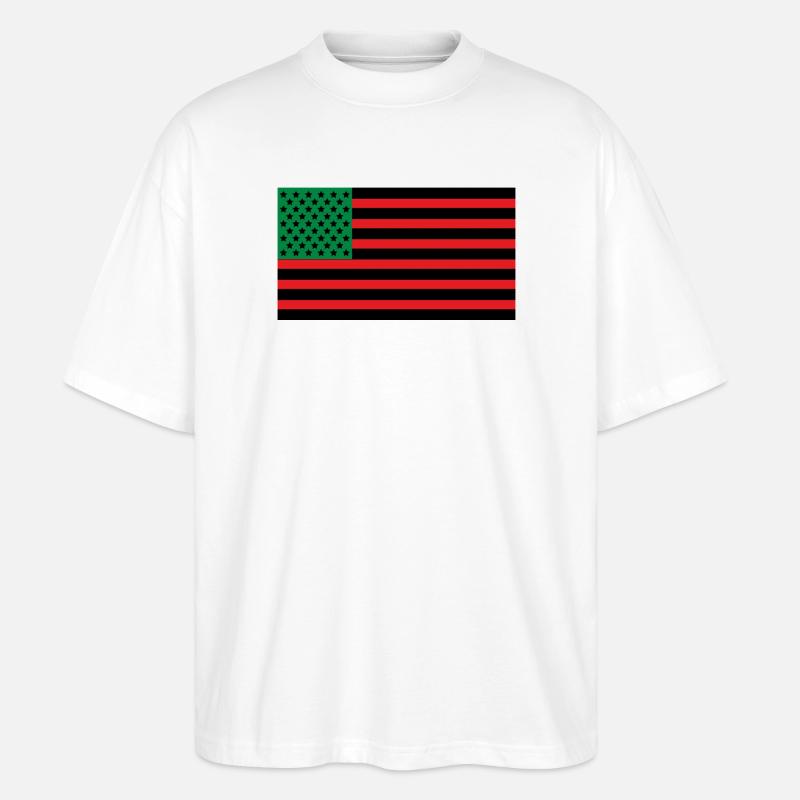 Drapeau afro-américain - T-shirt bio Blaster 2.0 coupe oversize Stanley/Stella Unisexe - blanc