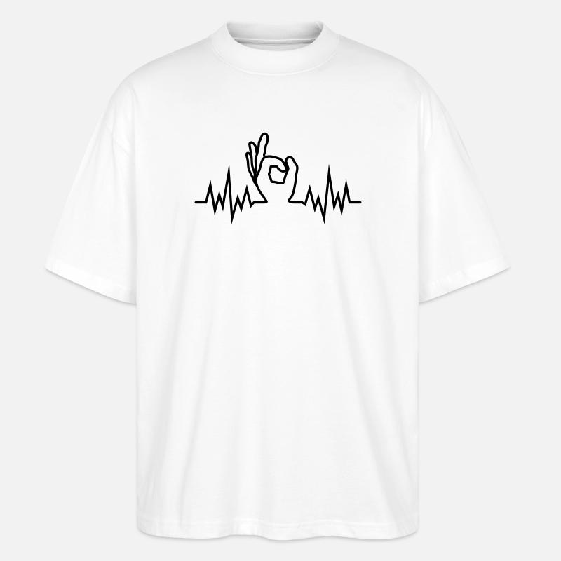Wave-Finger-Hole - Stanley/Stella Oversized Unisex Bio T-Shirt Blaster 2.0 - Weiß