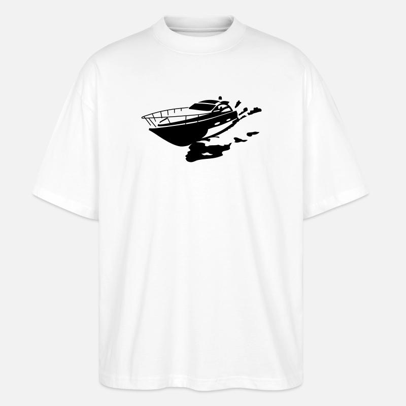 Motorboot - Stanley/Stella Oversized Unisex Bio T-Shirt Blaster 2.0 - Weiß