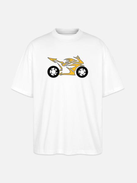 Motorcykel Cykel Chopper Knallert Roll - Stanley/Stella Oversize Unisex Øko T-shirt Blaster 2.0 - hvid