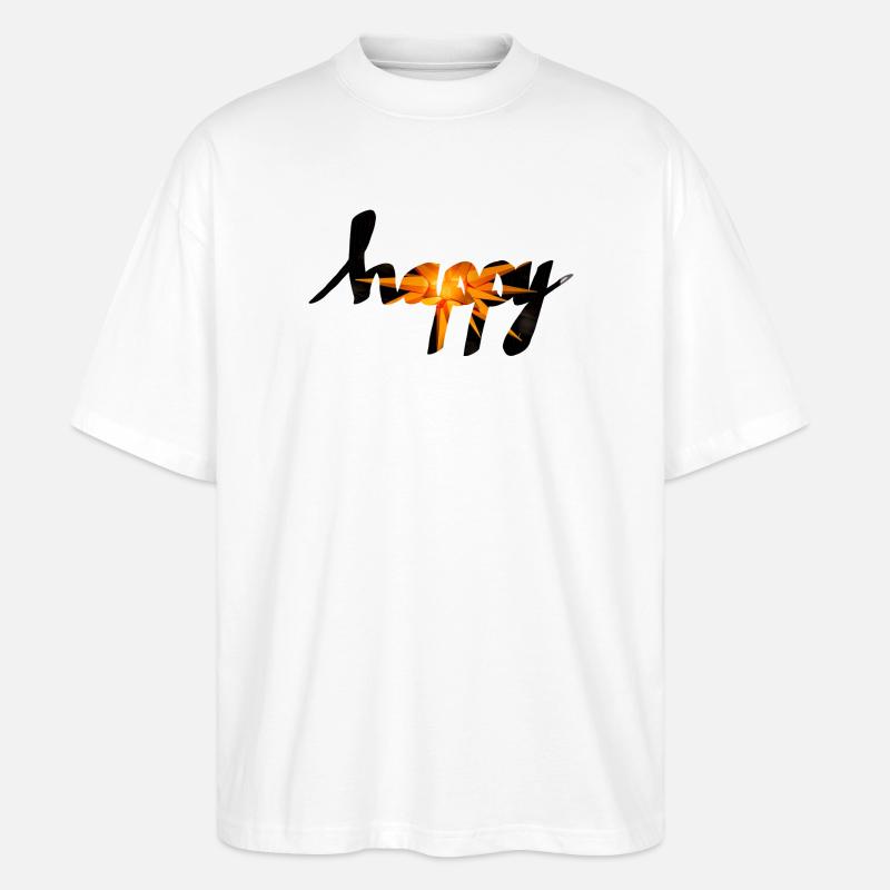 glücklich - Stanley/Stella Oversized Unisex Bio T-Shirt Blaster 2.0 - Weiß