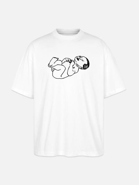 Newborn Baby Transparent Shadow Illustration - Stanley/Stella Oversized Unisex Organic T-shirt Blaster 2.0 - white