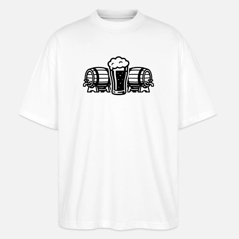 Bier Bierfass Bierglas - Stanley/Stella Oversized Unisex Bio T-Shirt Blaster 2.0 - Weiß