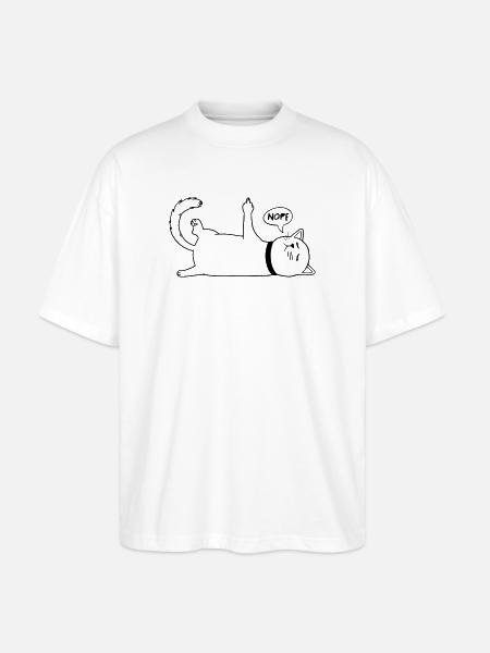 Lazy Cat Cat Lover Cat Owner Saying - Stanley/Stella Oversized Unisex Organic T-shirt Blaster 2.0 - white