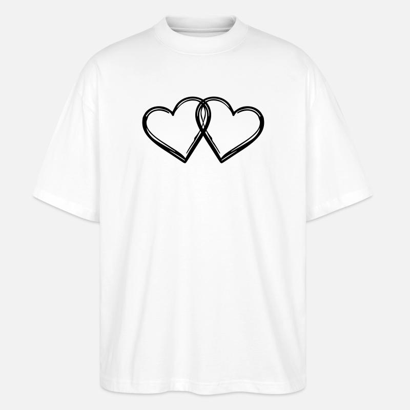 Herzen Paar Ehe - Stanley/Stella Oversized Unisex Bio T-Shirt Blaster 2.0 - Weiß