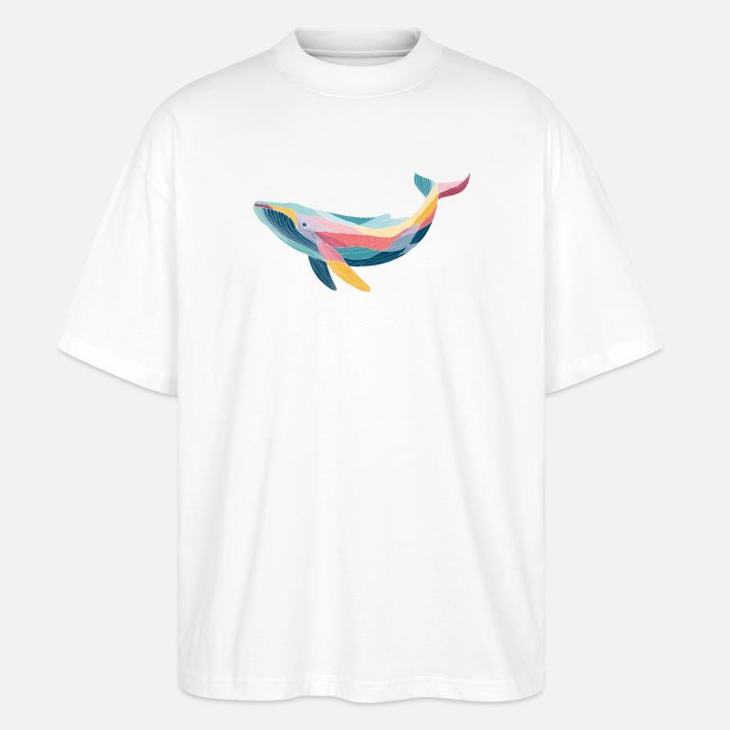 Wal, Meerestier - Stanley/Stella Oversized Unisex Bio T-Shirt Blaster 2.0 - Weiß