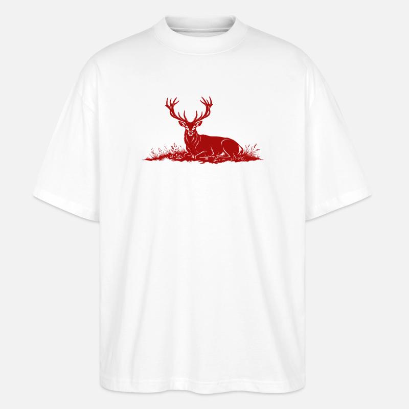 Hirsch  - Stanley/Stella Oversized Unisex Bio T-Shirt Blaster 2.0 - Weiß
