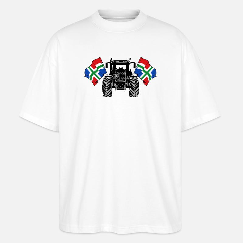 Groningen_Tractor_Pride - Stanley/Stella Oversized Unisex Bio T-Shirt Blaster 2.0 - Weiß