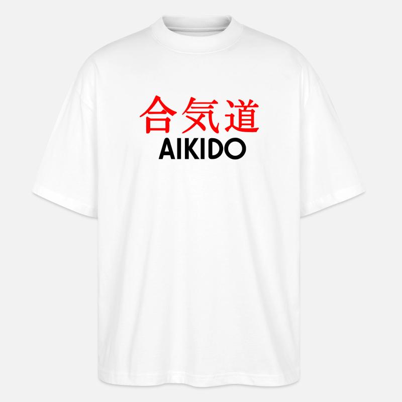 Aikido Kanji - Stanley/Stella Oversized Unisex Bio T-Shirt Blaster 2.0 - Weiß