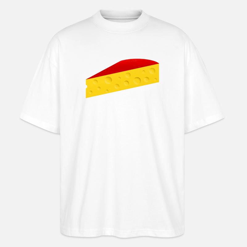 Käseecke mit roter Rinde - Stanley/Stella Oversized Unisex Bio T-Shirt Blaster 2.0 - Weiß