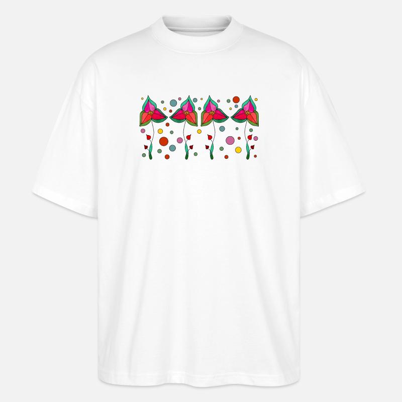 Blumen - Stanley/Stella Oversized Unisex Bio T-Shirt Blaster 2.0 - Weiß