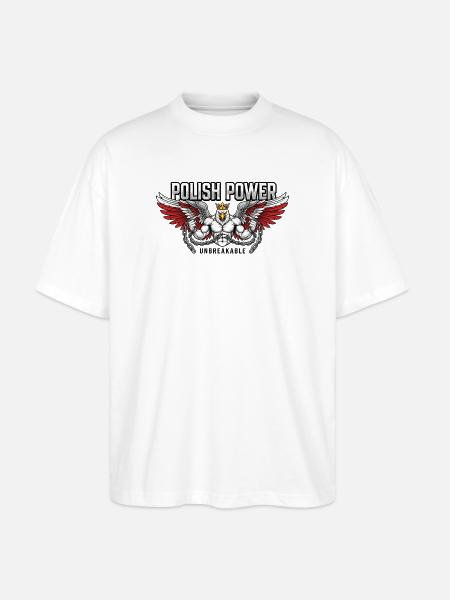Polish Power - Husaria Gym Beast - Stanley/Stella Oversized Unisex Organic T-shirt Blaster 2.0 - white