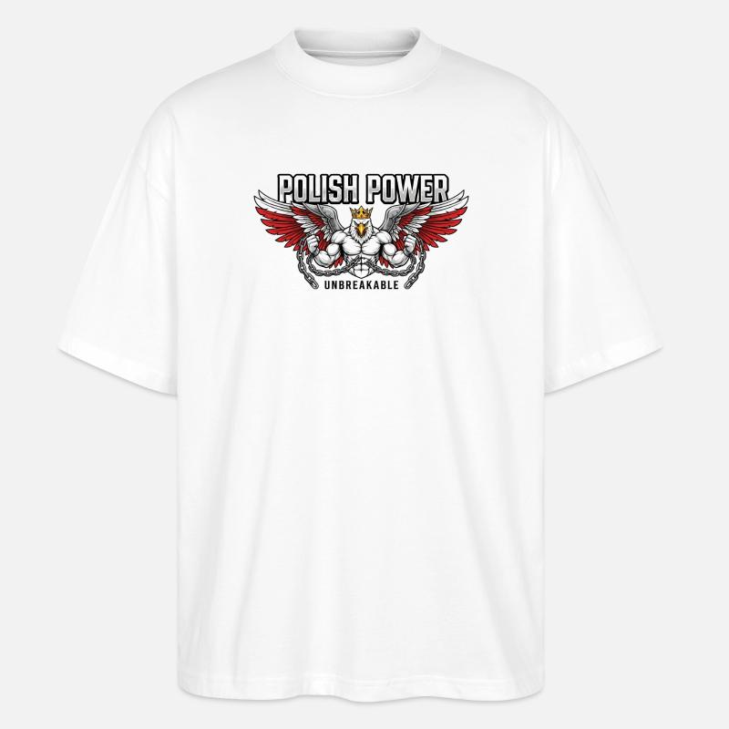 Polnische Kraft – Husaria Gym Beast - Stanley/Stella Oversized Unisex Bio T-Shirt Blaster 2.0 - Weiß