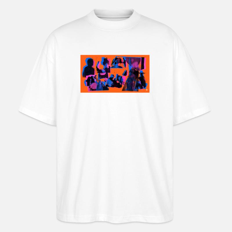 Collage Pop Silhouettes - T-shirt bio Blaster 2.0 coupe oversize Stanley/Stella Unisexe - blanc