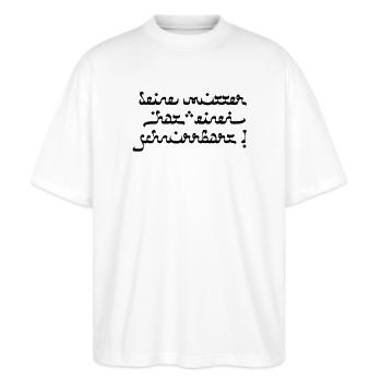 Votre mère a une moustache! - T-shirt bio Blaster 2.0 coupe oversize Stanley/Stella Unisexe - blanc - Devant - Alina (178cm) & Michal (187cm)