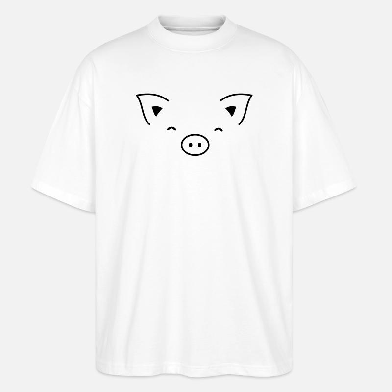 Pig piglet sow - Stanley/Stella Oversized Unisex Organic T-shirt Blaster 2.0 - white
