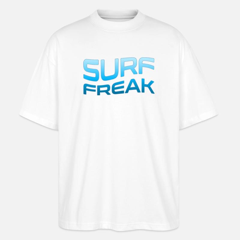 Surf Freak Blue Wave Style - Stanley/Stella Oversized Unisex Bio T-Shirt Blaster 2.0 - Weiß