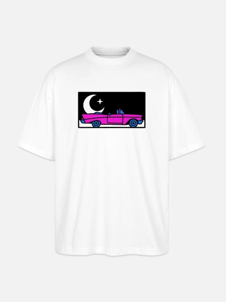 Retro 80s Convertible Graphic - Stanley/Stella Oversized Unisex Organic T-shirt Blaster 2.0 - white