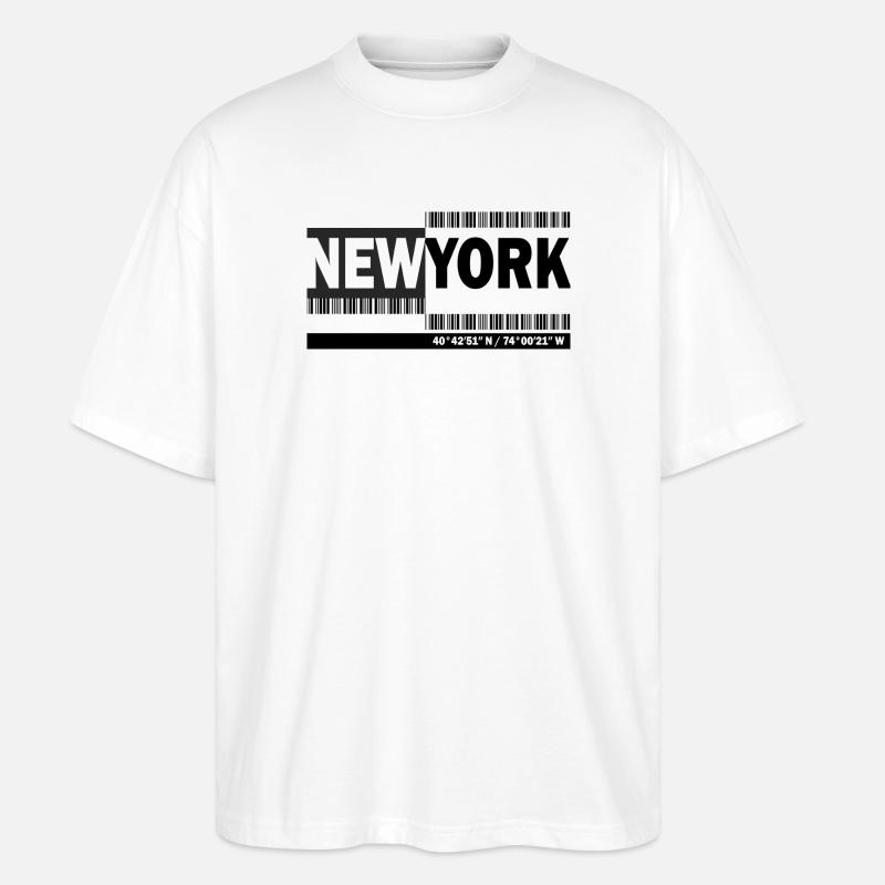 NEW YORK - Code-barres - T-shirt bio Blaster 2.0 coupe oversize Stanley/Stella Unisexe - blanc