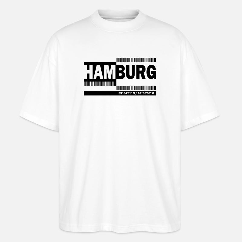 HAMBURG - Barcode - Stanley/Stella Oversized Unisex Bio T-Shirt Blaster 2.0 - Weiß