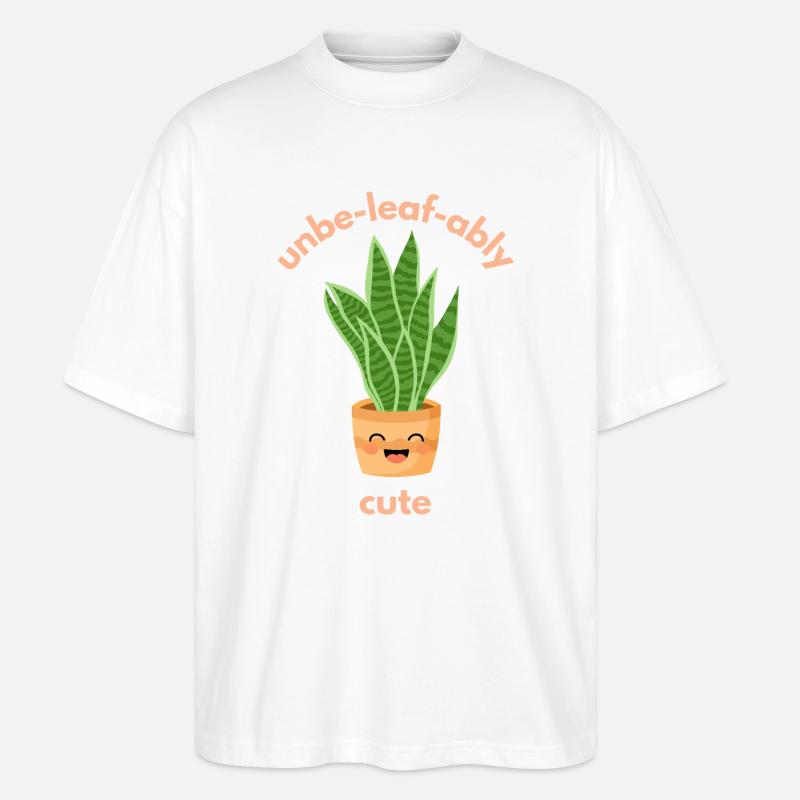 Unbe-leaf-ably cute - Stanley/Stella Oversized Unisex Bio T-Shirt Blaster 2.0 - Weiß