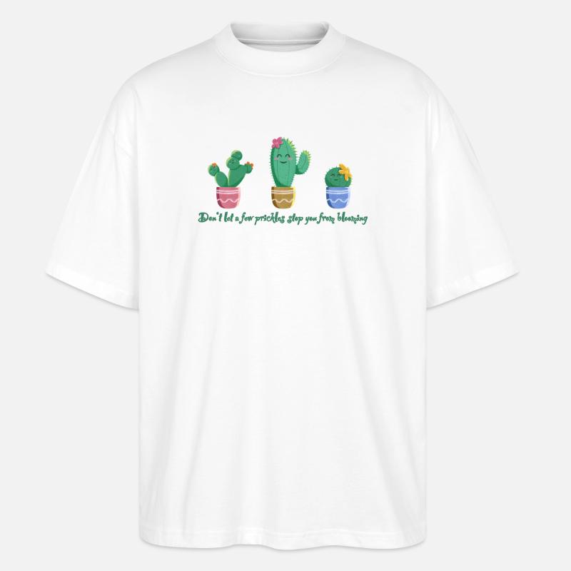 Sweet Cactus Trio - Floraison - T-shirt bio Blaster 2.0 coupe oversize Stanley/Stella Unisexe - blanc