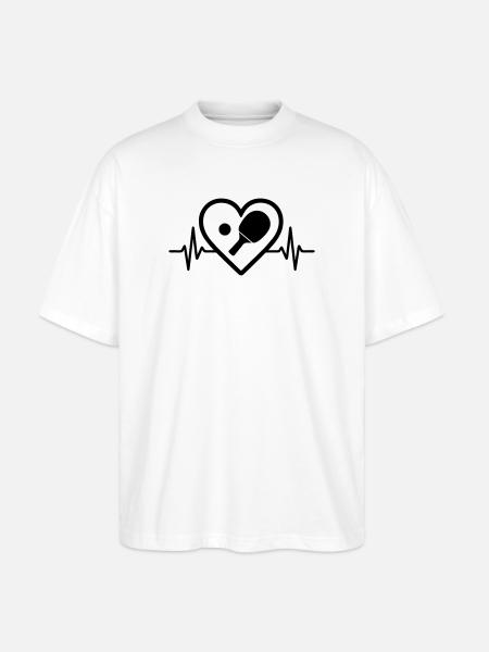 Table tennis heart - Stanley/Stella Oversized Unisex Organic T-shirt Blaster 2.0 - white