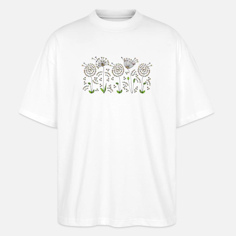 Blumen - Stanley/Stella Oversized Unisex Bio T-Shirt Blaster 2.0 - Weiß