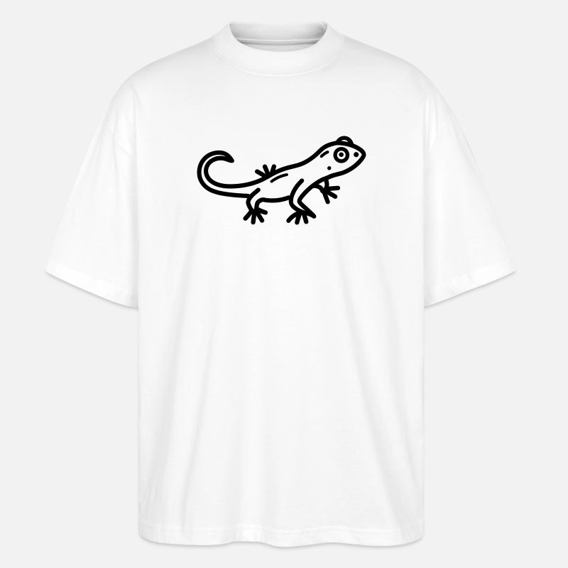 Eidechse - Stanley/Stella Oversized Unisex Bio T-Shirt Blaster 2.0 - Weiß