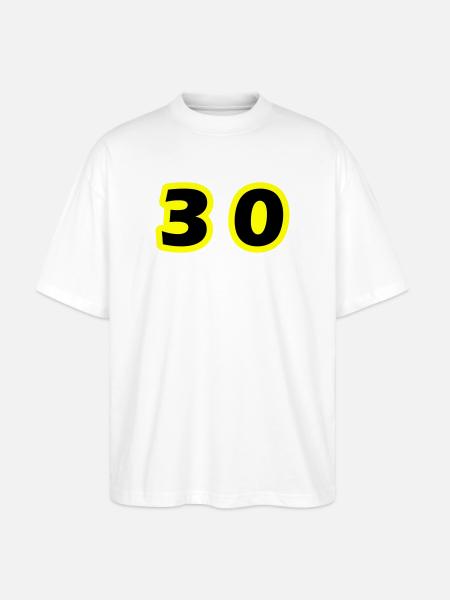 30 Number Symbol - Stanley/Stella Oversized Unisex Organic T-shirt Blaster 2.0 - white