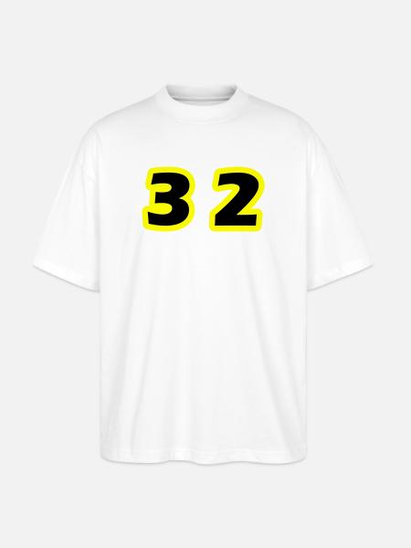 32 Number Symbol - Stanley/Stella Oversized Unisex Organic T-shirt Blaster 2.0 - white