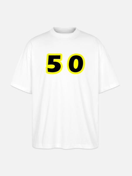 50 Number Symbol - Stanley/Stella Oversized Unisex Organic T-shirt Blaster 2.0 - white