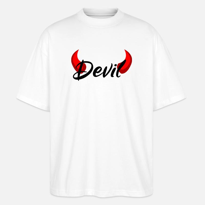 Ich bin ein Teufel - Devil - Stanley/Stella Oversized Unisex Bio T-Shirt Blaster 2.0 - Weiß
