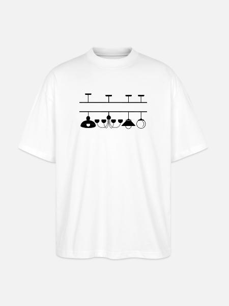 Lamps recess for own text - Stanley/Stella Oversized Unisex Organic T-shirt Blaster 2.0 - white