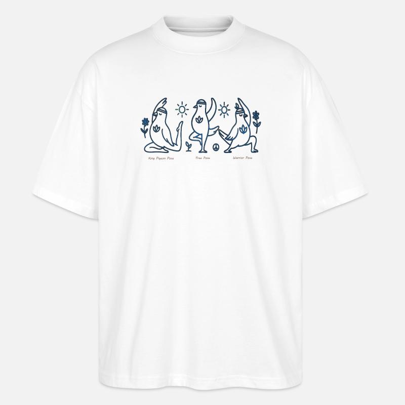 Trois Pingouins en Yoga Boho Peace - T-shirt bio Blaster 2.0 coupe oversize Stanley/Stella Unisexe - blanc