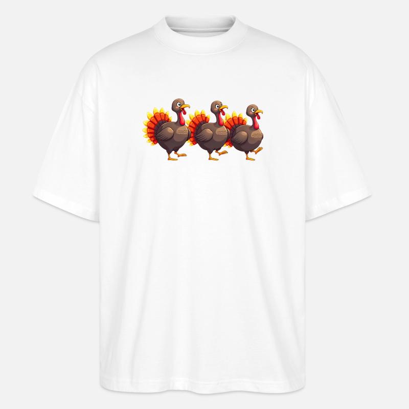 Bébé dinde de Thanksgiving - T-shirt bio Blaster 2.0 coupe oversize Stanley/Stella Unisexe - blanc