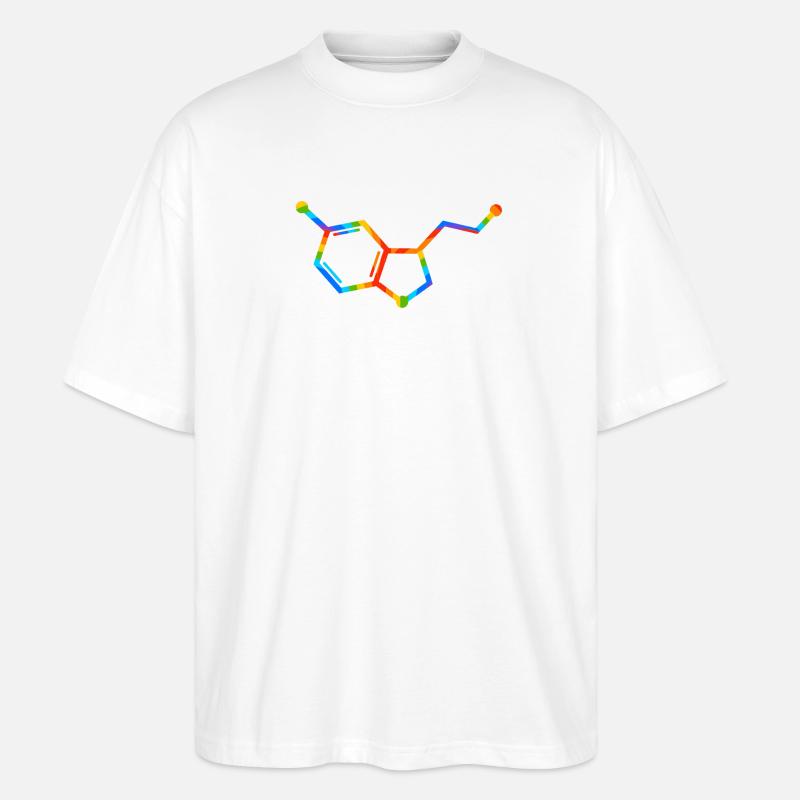 Rainbow Molecule Geometry - seratonin - Stanley/Stella Oversized Unisex Organic T-shirt Blaster 2.0 - white