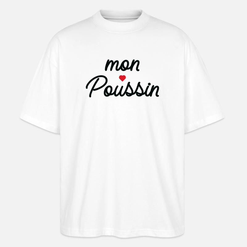 Mon Coeur Coussin Script - T-shirt bio Blaster 2.0 coupe oversize Stanley/Stella Unisexe - blanc