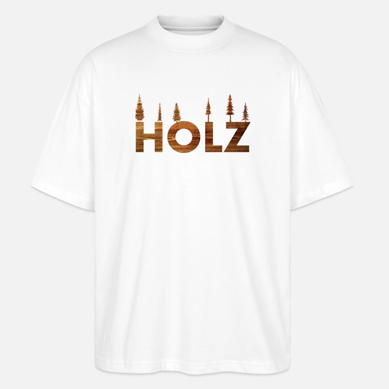 Holz Baum Holzfäller - Stanley/Stella Oversized Unisex Bio T-Shirt Blaster 2.0 - Weiß