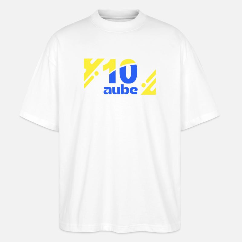 Ten Dawn Logo Blau Gelb - Stanley/Stella Oversized Unisex Bio T-Shirt Blaster 2.0 - Weiß
