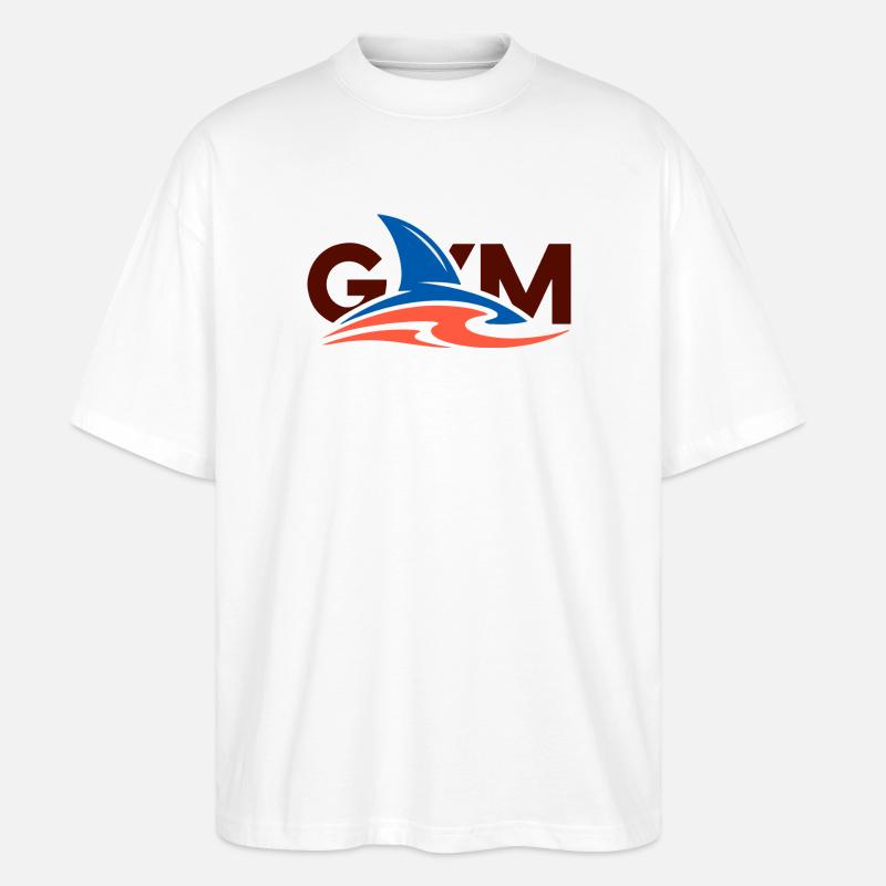 Wave Crest Gym-Logo - Stanley/Stella Oversized Unisex Bio T-Shirt Blaster 2.0 - Weiß