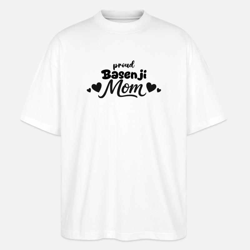 Stolze Barkless Dog Mutter, Basenji - Stanley/Stella Oversized Unisex Bio T-Shirt Blaster 2.0 - Weiß