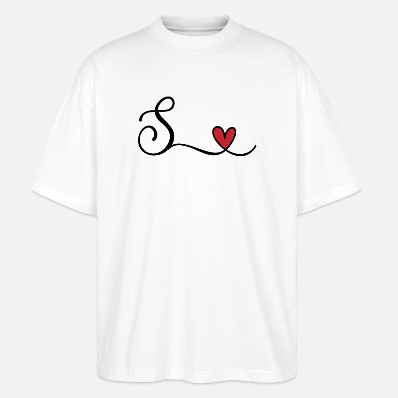 Lettre S - T-shirt bio Blaster 2.0 coupe oversize Stanley/Stella Unisexe - blanc