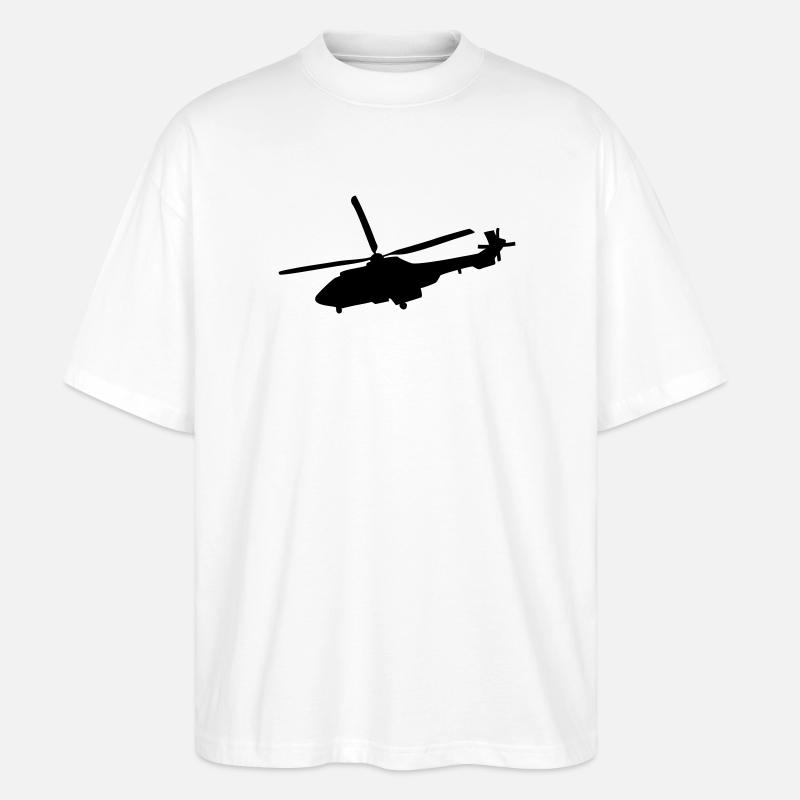 Hubschrauber - Stanley/Stella Oversized Unisex Bio T-Shirt Blaster 2.0 - Weiß