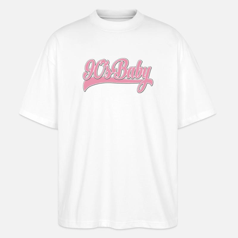 90s Baby Pink Retro Script - Stanley/Stella Oversized Unisex Bio T-Shirt Blaster 2.0 - Weiß