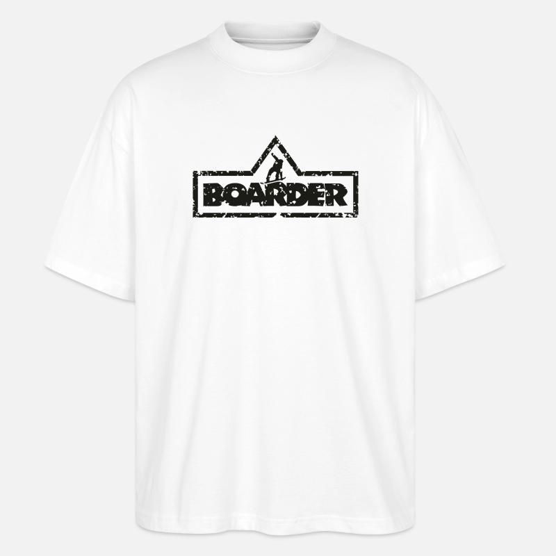 Boarder Frame White 2C - Stanley/Stella Oversized Unisex Organic T-shirt Blaster 2.0 - white