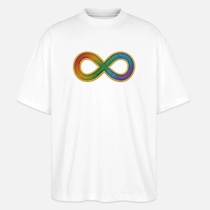 Rainbow infinity symbol for diversity - Stanley/Stella Oversized Unisex Organic T-shirt Blaster 2.0 - white