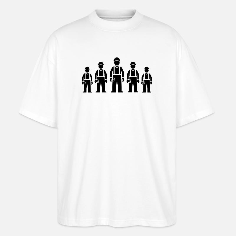 Construction Worker Team - Stanley/Stella Oversized Unisex Organic T-shirt Blaster 2.0 - white