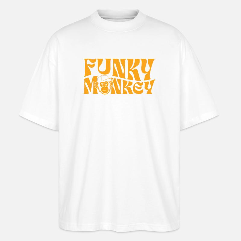 Funky Monkey Retro-Typografie - Stanley/Stella Oversized Unisex Bio T-Shirt Blaster 2.0 - Weiß
